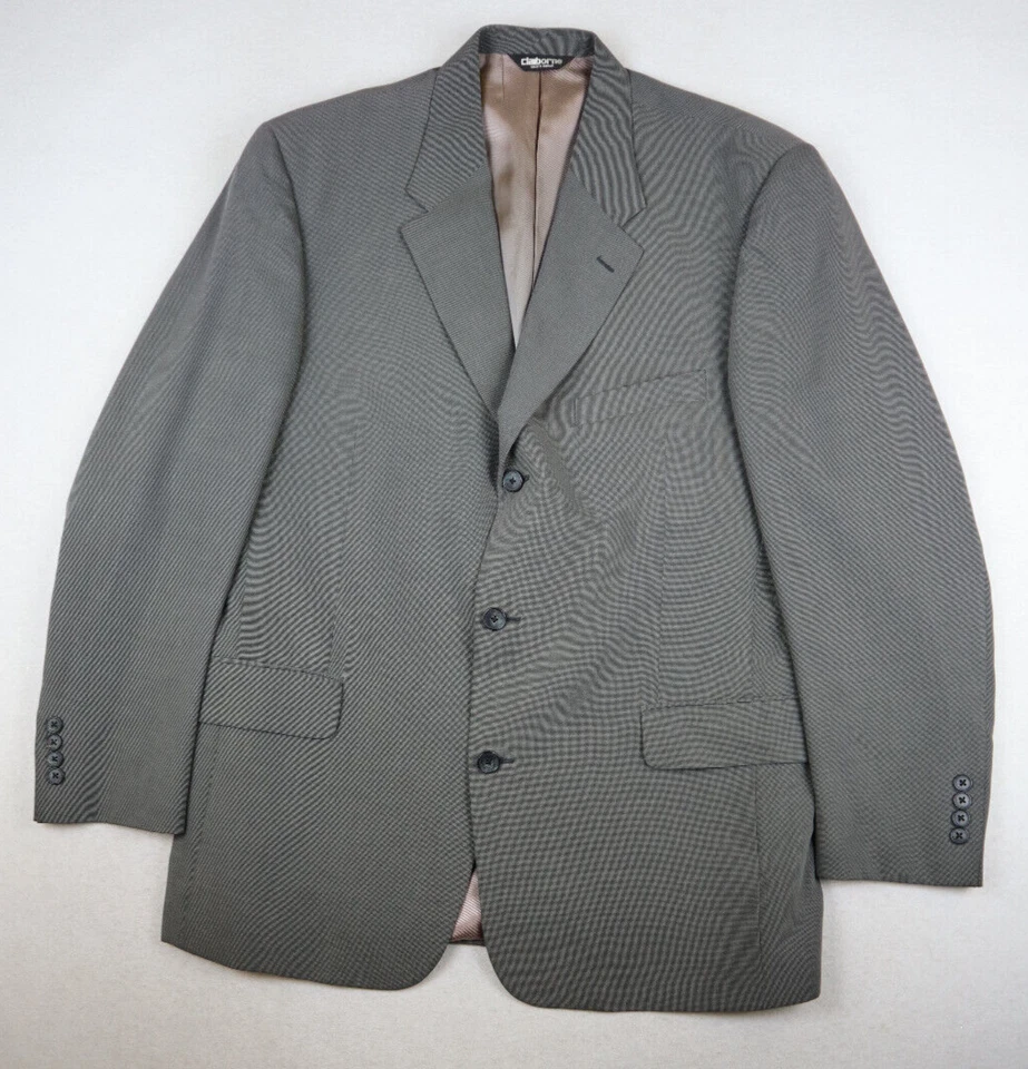 CLAIBORNE - MEN'S GRAY & BLACK WOVEN BLAZER JACKET SPORT COAT - SIZE 43R - Image 3 of 4