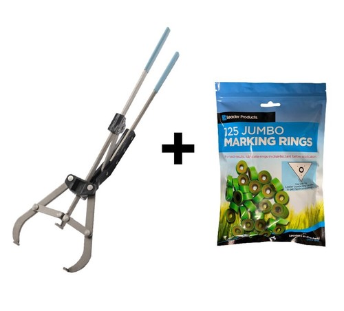 LEADER JUMBO MARKING RING APPLICATOR EXPANDER + RINGS CATTLE CALVES MARKING - Picture 4 of 4