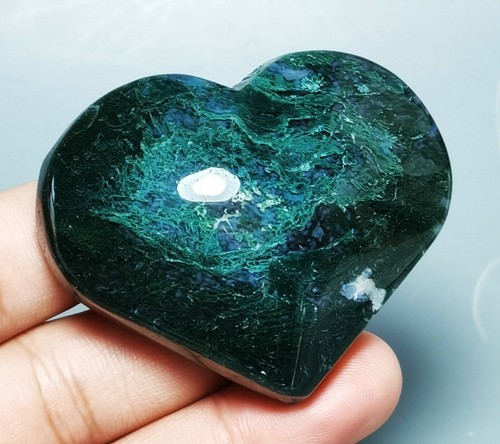 Raw NATURAL Moss Agate QUARTZ Geode CRYSTAL Heart Reiki Stone HEALING - Picture 3 of 8