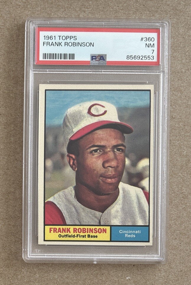 1961 Topps Baseball Frank Robinson Cincinnati Reds Card #360 PSA 7