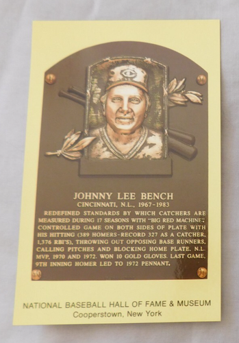 Cooperstown HOF Plaque Yellow Hall of Fame Postcards A-M Pick one - Picture 17 of 168