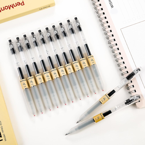 Retractable Gel Ink Rollerball Pens, Black Ink, 0.5Mm Fine Point, Comfortable Gr - Picture 2 of 7
