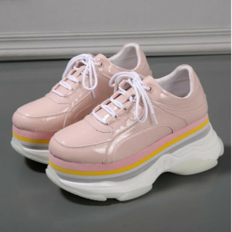 Fashion Women Spring Patent Leather Lace Up Platform Creeper Casual Casual Casual Sneaker shoes 06f292 Fashion Women Spring Patent Leather Lace Up Platform Creeper Casual Casual Casual Sneaker shoes 06f292