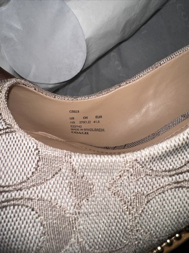 Coach Waverly Logo PUMPS BEIGE MIT METALLIC GOLD PERLENBESATZ GRÖSSE 11 MED - Bild 14 von 14
