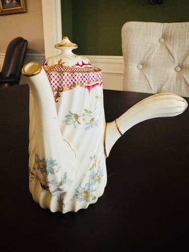 Antique Minton 19th C Side Handle Chocolate Coffee Tea Pot Victorian Teapot RARE - Picture 17 of 19