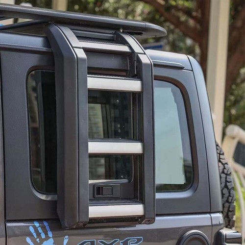 Foldable Liftable Ladder Protective Frame Fit for Jeep Wrangler JK 2007-2017 - Picture 7 of 8