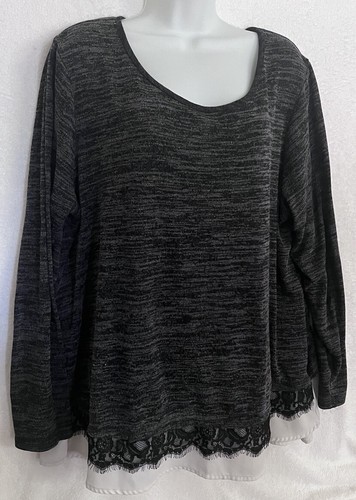 Maurices Blouse Tunic Top Plus Size 2X Long Sleeve Sheer Ruffle Cute Split Back - Picture 20 of 22