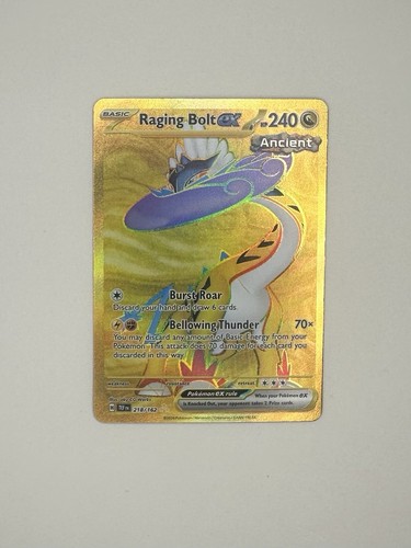 Pokemon Raging Bolt ex 218/162 SV05: Temporal Forces Hyper Rare Pack Fresh Mint! - Picture 1 of 2