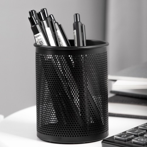 Hollow Wire Mesh Pencil Pen Cup Pot Holder Desk Tidy Stationery Storage Case AU - Picture 3 of 9