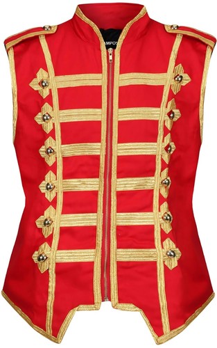 Mens Hussar Steampunk Napoleon Military Drummer Parade Jackets Halloween Unisex - Picture 187 of 217