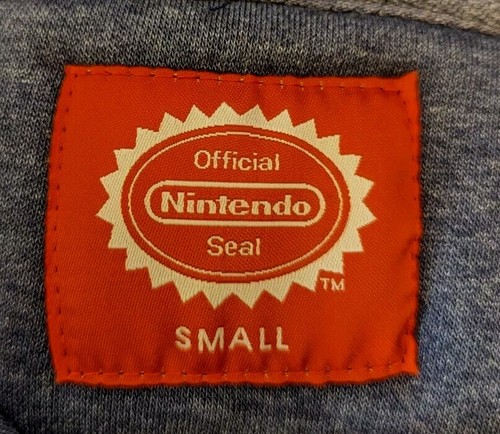 Felpa con cappuccio Nintendo The Legend Of Zelda logo scudo zip completa TAGLIA SMALL nuova senza etichette - Foto 8 di 8