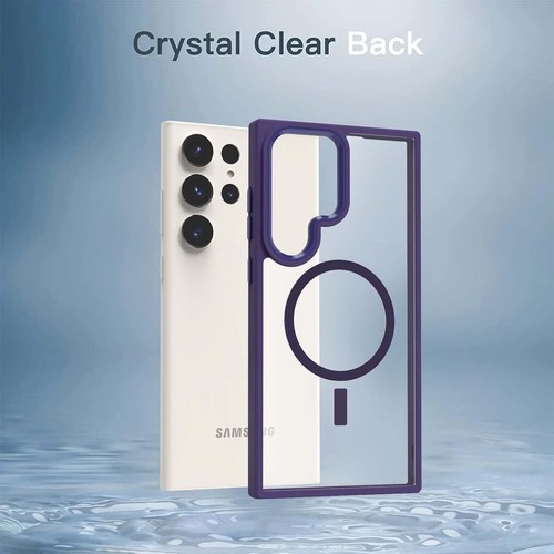 Acrylic Transparent Case with MagSafe Magnetic Ring for Samsung Galaxy S24 Ultra - Picture 6 of 9