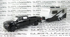 Greenlight 1:64 LOOSE Black 2024 DODGE RAM 2500 Laramie Pickup w/Camper Trailer