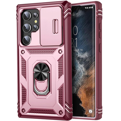 For Samsung S22/S22+/S22 Ultra Case Kickstand Shockproof Slide Camera Lens Cover - Picture 3 of 36