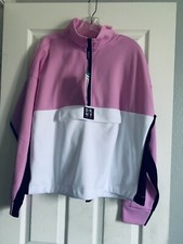 Womens DKNY Sport 1/2 Zip Rose Bud Pullover NEW Size XL