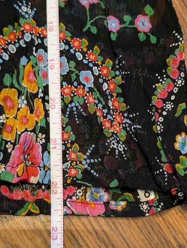 FRANCK OLIVIER PARIS vtg 70s 80s disco blouse paisley crinkle sheer top shirt 4C - Picture 11 of 11
