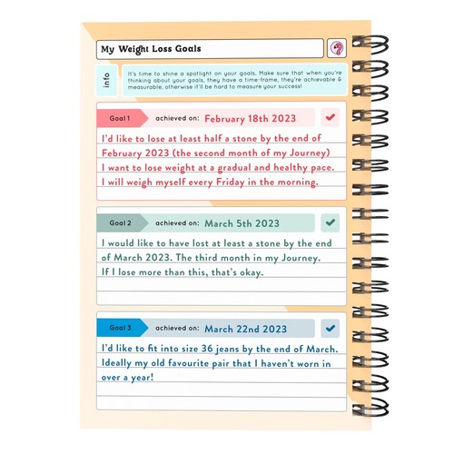 Food Diary CalorieA5 DIET Wellbeing Planner Log Journal Book Notes Fitness MEAL - Picture 6 of 16