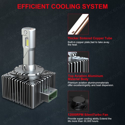 For Dodge Charger 2015-2020 D3S 6000K LED Headlight High/Low Beam Bulbs 2Pcs - Bild 12 von 16