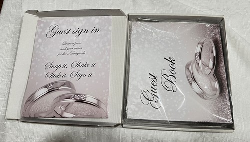 Eloquent Wedding Guest Book Traditional Style 10x9 with stand up sign BRAND NEW - 第 2/4 張圖片