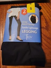 Felina Womens 2 Pack Wide Waistband Small Lightweight Legging Yoga Lounge