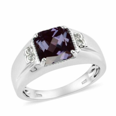 Alexandrite Ring June Birthstone Color Changing Ring 925 Sterling