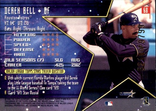 1998 Topps Stars BRONZE SERIAL #'d ⚾ YOU PICK YOUR FAVS 🧢 MLB CARDS #2 - #74 - Picture 288 of 306