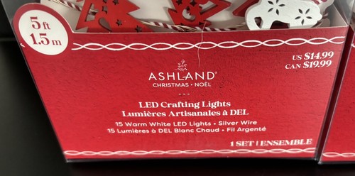 New 2 X Pks Ashland Mini LED 5 Ft Craft Lights - Christmas Wood Trees & Reindeer - Picture 11 of 13