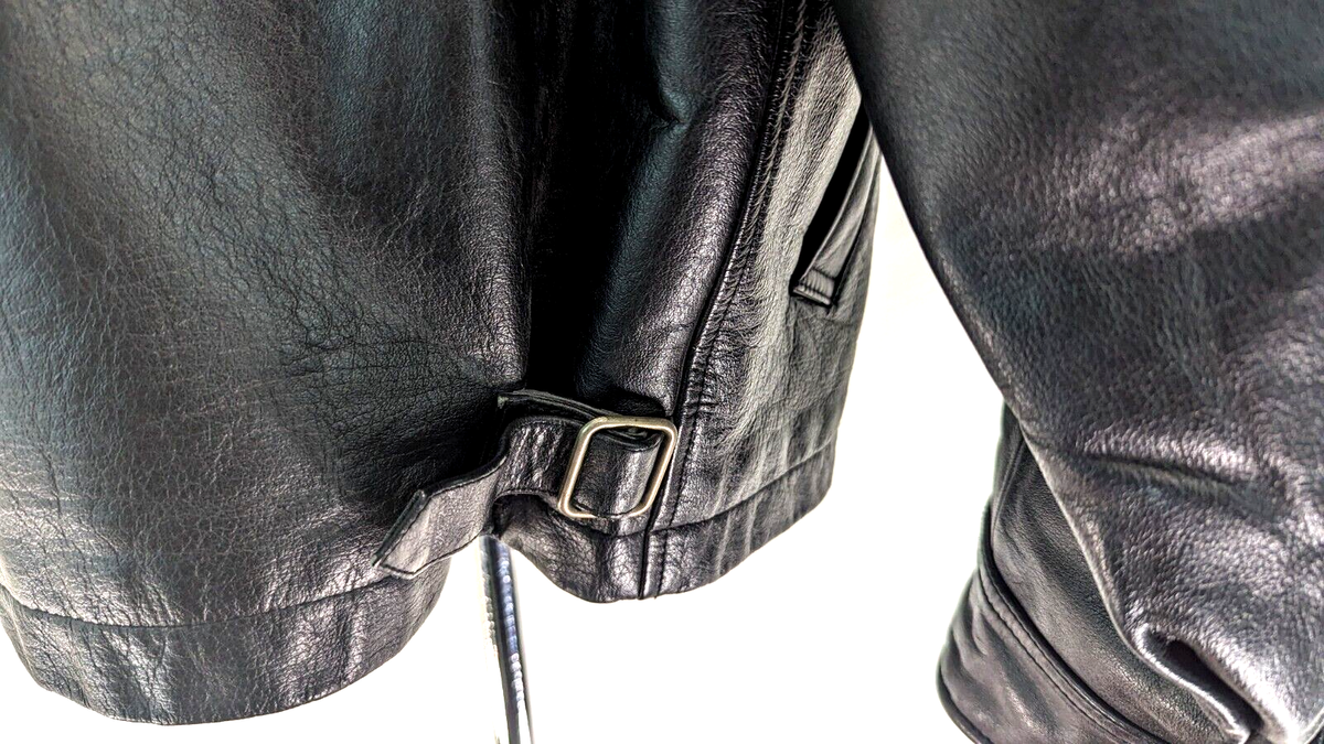 Vtg GAP Men's Moto Jacket Y2K 2000s Black HEAVY LEATHER Vtg GAP Men's Moto Jacket Y2K 2000s Black HEAVY LEATHER