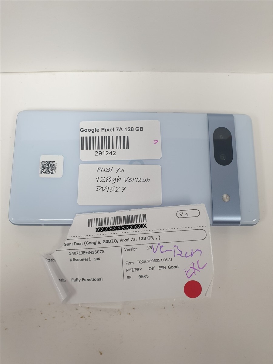 Google Pixel 7a 128gb Blue G0DZQ (Verizon) Fully Functional Google Pixel 7a 128gb Blue G0DZQ (Verizon) Fully Functional