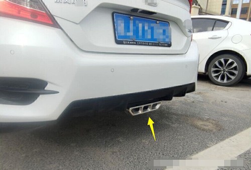 Punta silenciadora tubo de escape trasero acero plateado para Honda Civic Si 2016-2021 1 pieza - Imagen 3 de 4