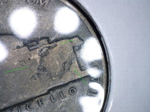 1944 P Jefferson Nickel Error Lamination Rev. Slight Rotation - Picture 2 of 4