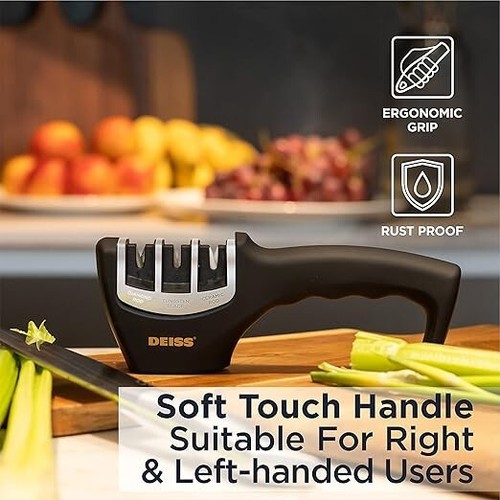 3-Stage Kitchen and Pocket Knife Sharpener - Grade Knife Blade Sharpener - Picture 7 of 8