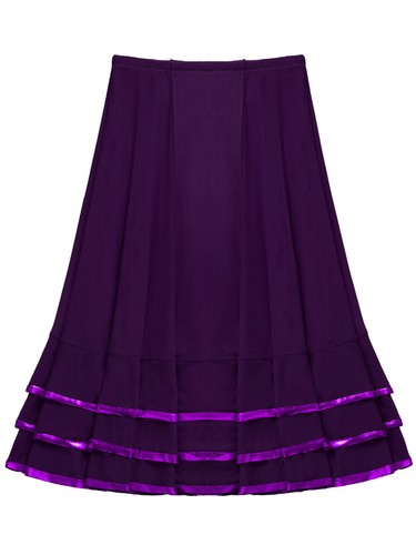 UK Girls Modern Latin Ballet Dance Skirt Rumba Samba Cha Cha Tango Dancewear - Picture 19 of 24