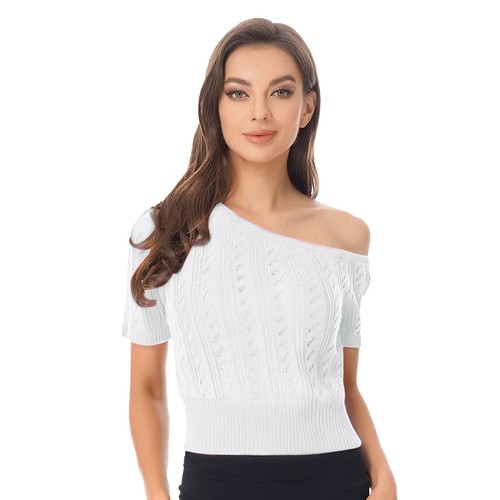 Womens Tops Stylish T-shirt Date Blouses Causal Hollow Out Fashion Knitted - Imagen 19 de 66
