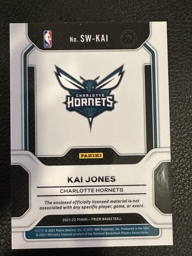 Kai Jones 2021-22 Panini Prizm Sensational Swatches Charlotte Hornets SW-KAI - Picture 7 of 7