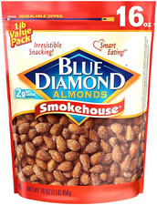 Blue Diamond Almonds Gluten Free Smokehouse Snack Nuts, 16 Oz Resealable Bag