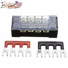 5 Set 4 Positions Dual Rows 600V 15A Wire Barrier Terminal Blocks Strip TB-1504L