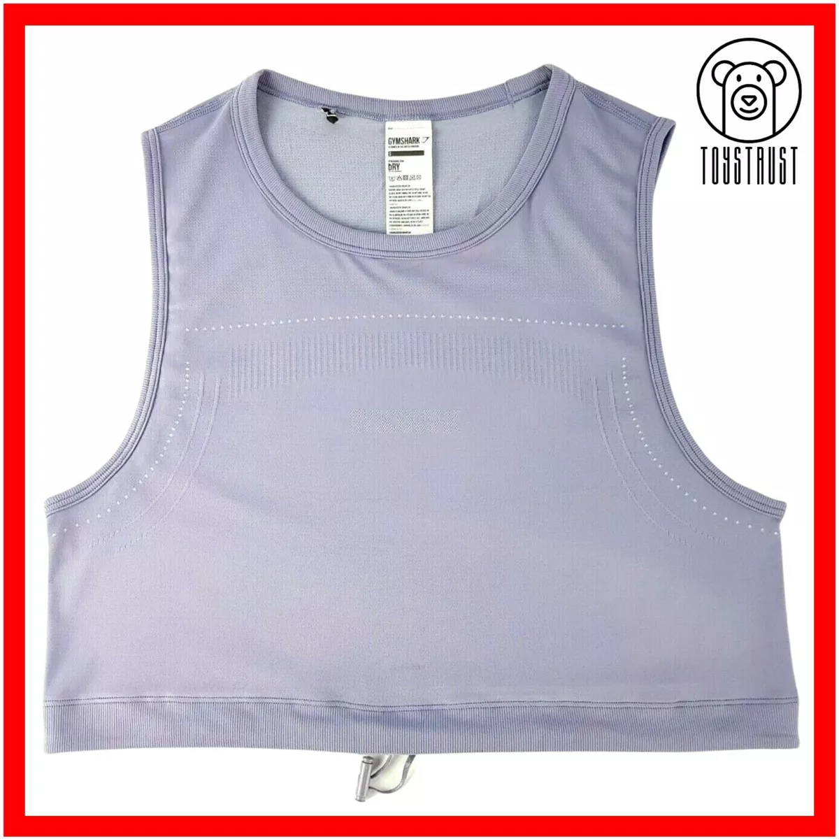 Gymshark Breeze Womens Lightweight Seamless Crop Top S Small Pastel Purple  Gym