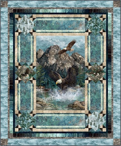Northcott - Stonehenge Eagle Pass - Water - Turquoise, Fabric BTY - Picture 7 of 9