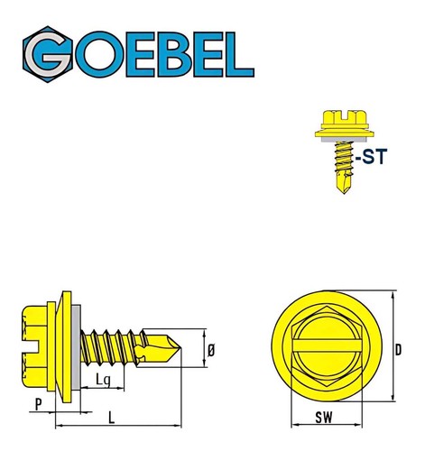 250 Bohrschrauben EPDM Dichtscheibe 4,2 x 25,0 mm Stahl verzinkt Sechskant - Bild 3 von 8