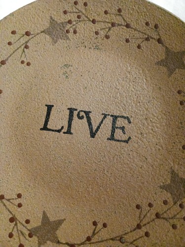 “Live” Barbara Lloyd 6” Wood Plate with Signature - Picture 2 of 3