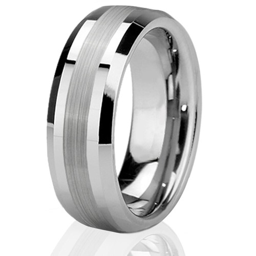 Wolframcarbid gebürstet schwarz bequeme Passform Herren Silber Ehering Versprechen Ring - Bild 19 von 26