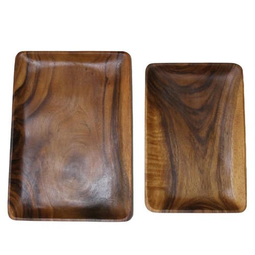 Wooden Trays Set Of 2 Decorative Rustic Food Fruit And Snack Charcuterieappetize