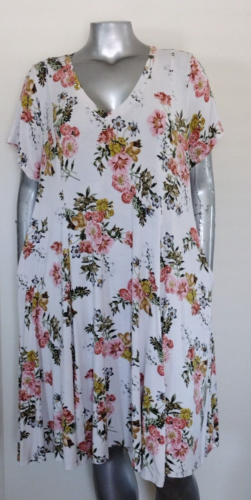 DAMEN TORRID SUPER WEICHER PULLOVER STRETCH KNIE KLEID GRÖSSE 3 KURZARM TASCHEN