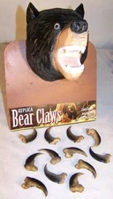 2 BLACK BEAR REPLICA CLAWS bears nails WILD animal claw LOT new items 
