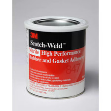 3M 847 For Rubber And Gaskets Gasket Adhesive, 1 Qt, Brown, Temp Range -40 To