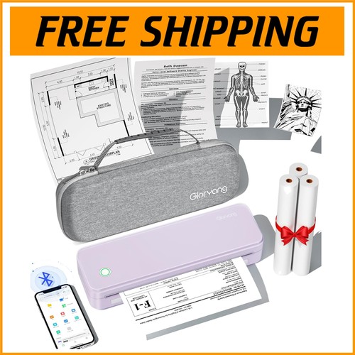 Travel-Friendly Bluetooth Thermal Printer - Includes Carry Case & Paper Rolls - 第 1/8 張圖片