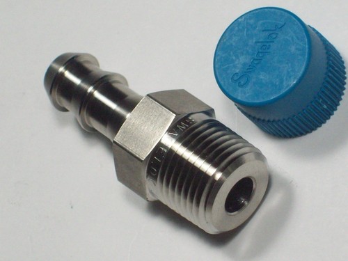 1- Swagelok Stainless Steel Push-on Hose End, 3/8" Hose x 3/8" MNPT, SS-PB6-PM6 - Picture 2 of 3