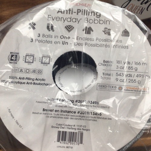 Premier Anti-Pilling Alltag Spulengarn/Schneeeule/543 Yards 9 Unzen/Neu - Bild 4 von 4