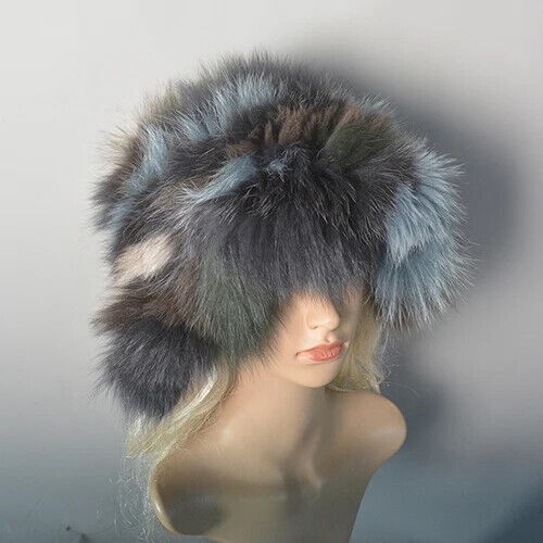 Snow Party Cap Beanies Caps Women Genuine Furry Warm Real Fox Farm Fur Hats - Picture 28 of 32